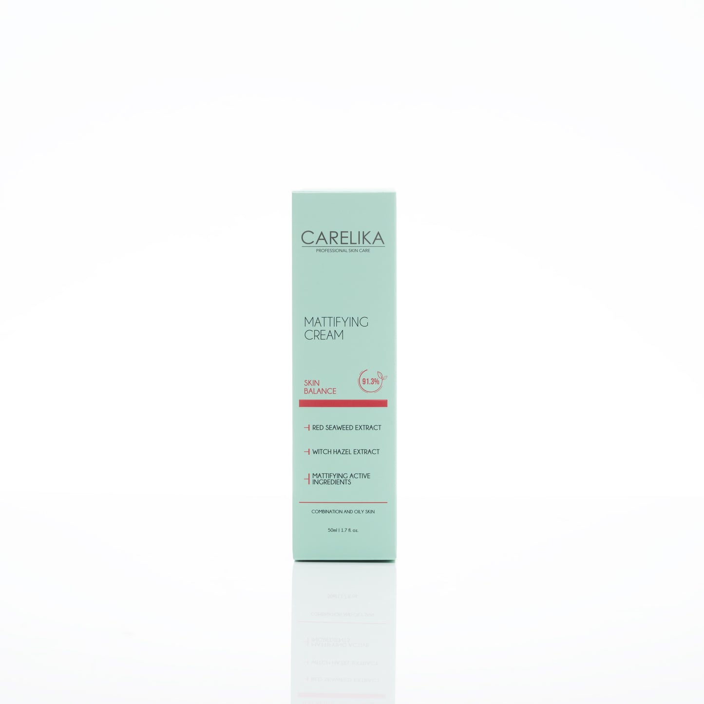 Crema matificante Carelika con algas rojas sin aire