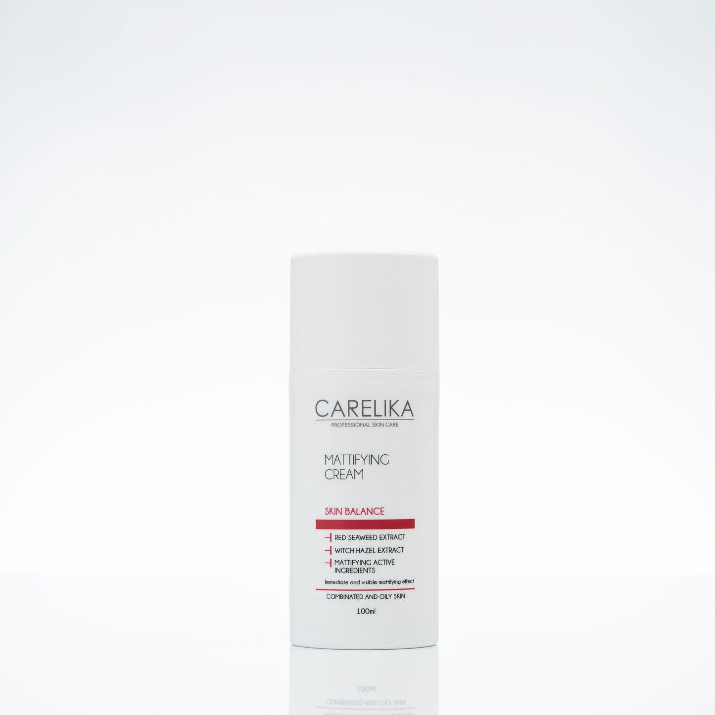 Crema Matificante Carelika Skin Balance con Rojo