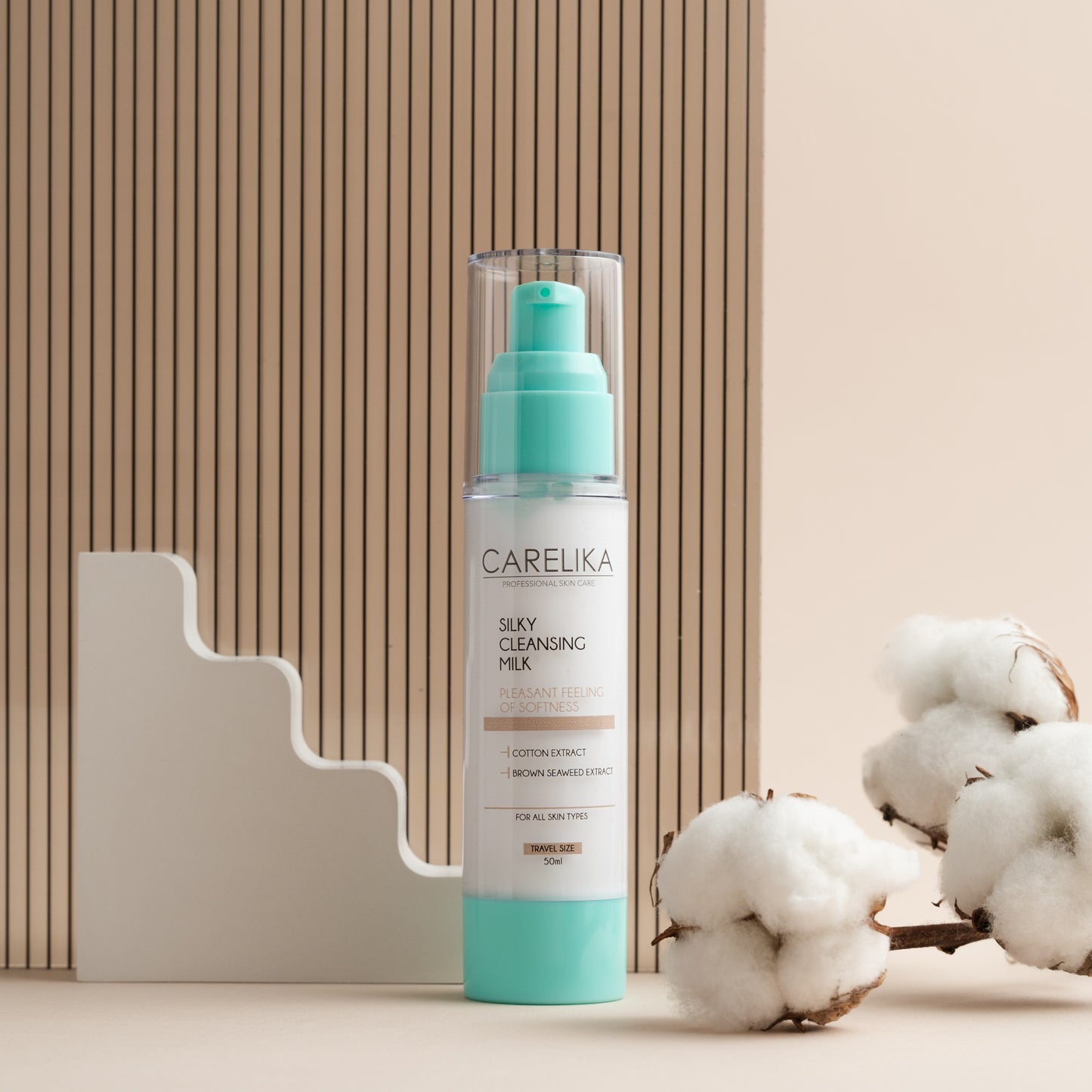 Carelika Silky Cleansing Milk With Cotton Extract Airless 50ml