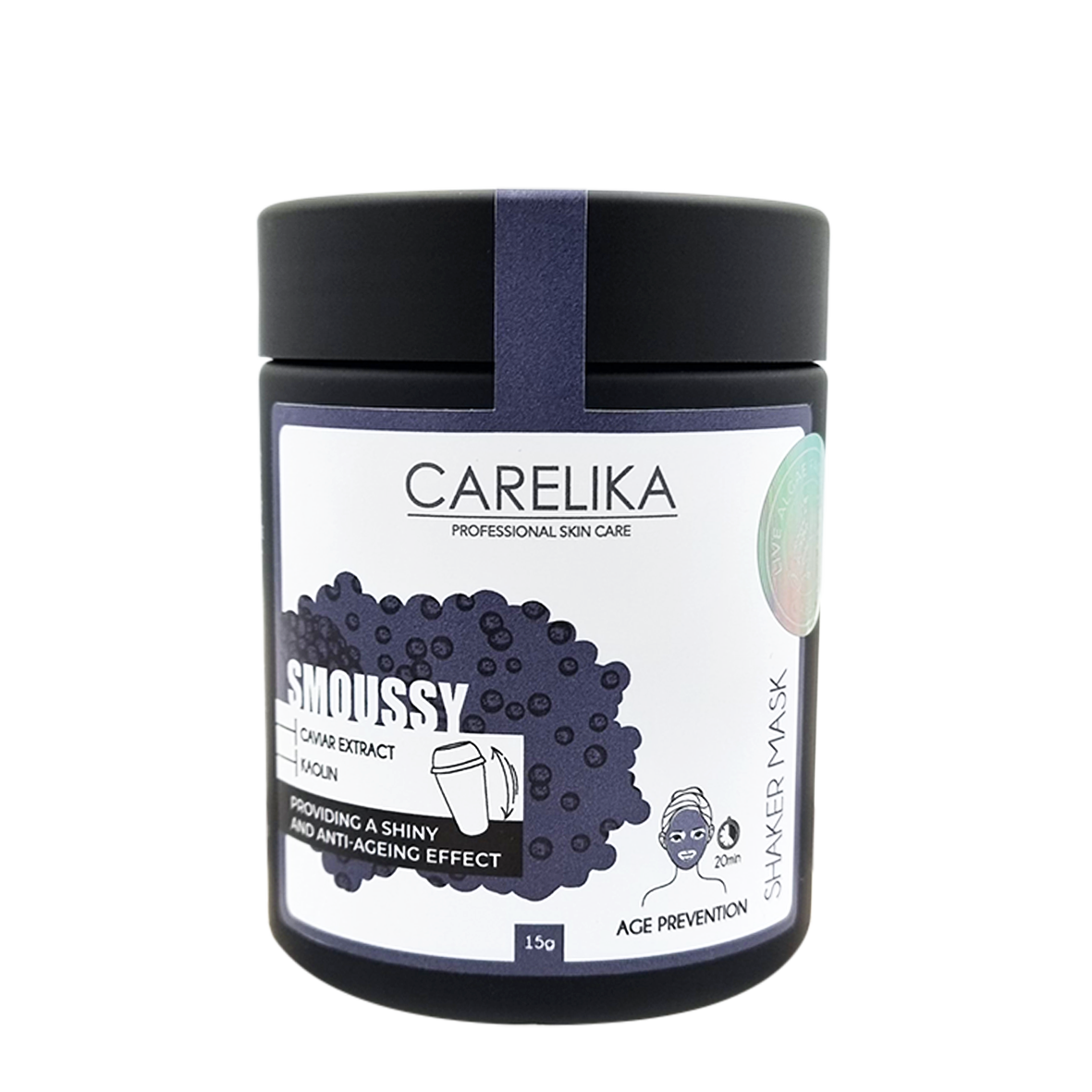 Tarro de caviar con mascarilla Smoussy Shaker de Carelika