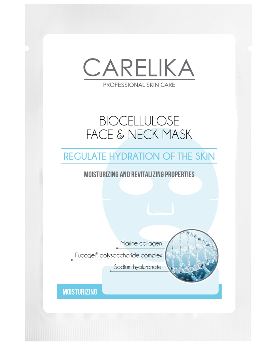 Mascarilla facial y de cuello de biocelulosa Carelika con arándanos