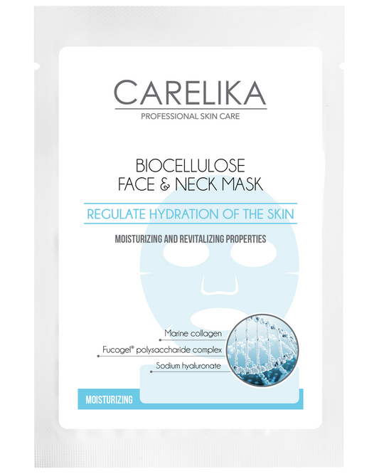 Mascarilla facial y de cuello de biocelulosa Carelika con arándanos