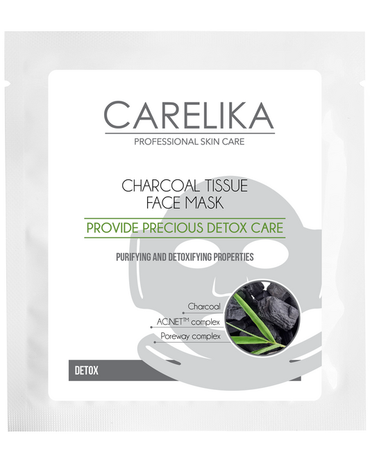 Mascarilla facial purificante de tejido de carbón Carelika