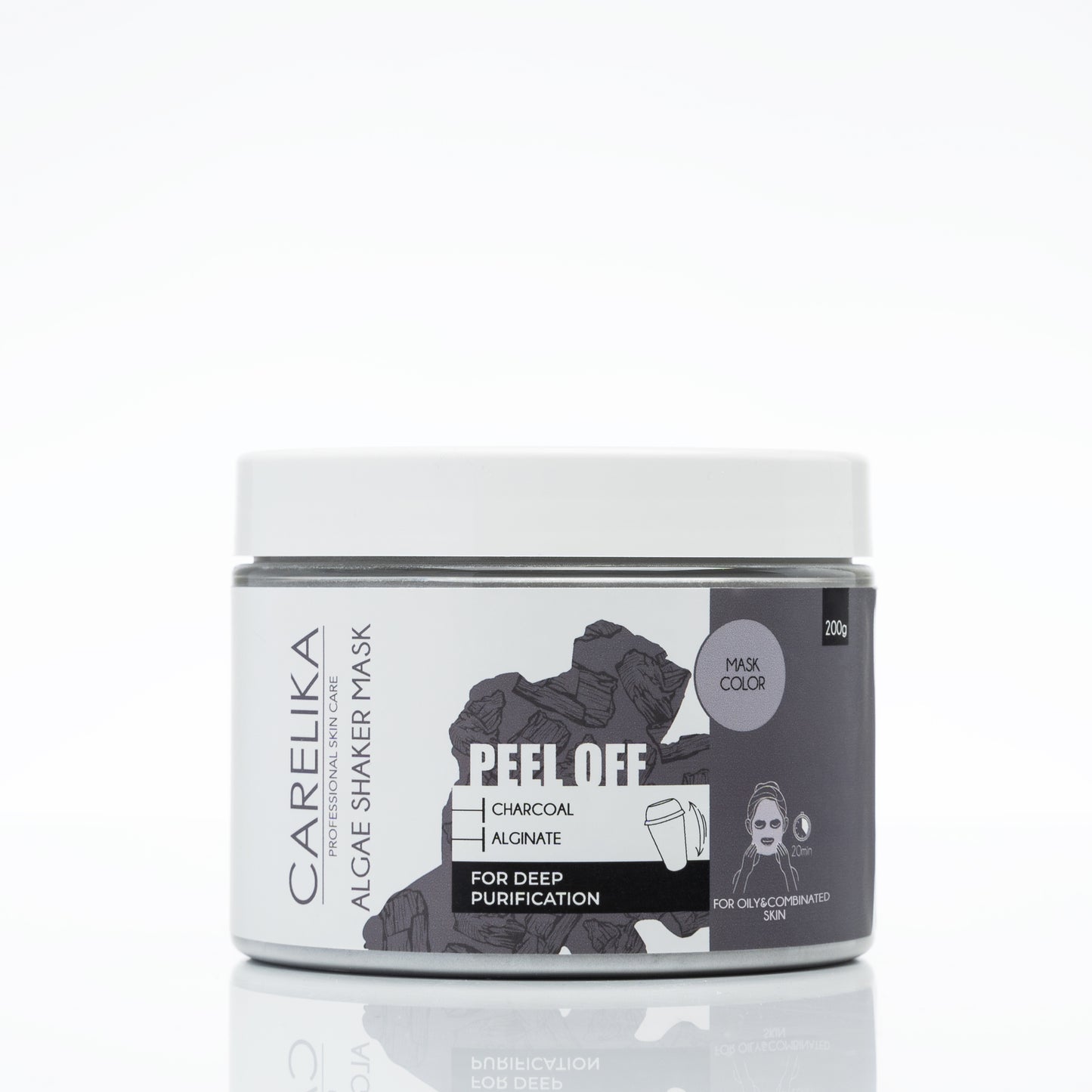 Mascarilla exfoliante de carbón Carelika Shaker
