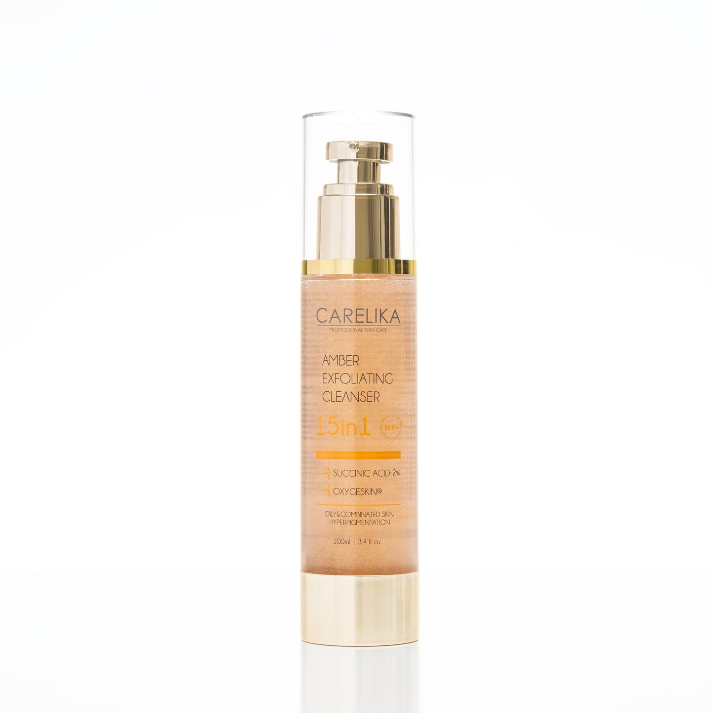 Limpiador exfoliante de ámbar Carelika 15 en 1 con ácido succínico al 2 %