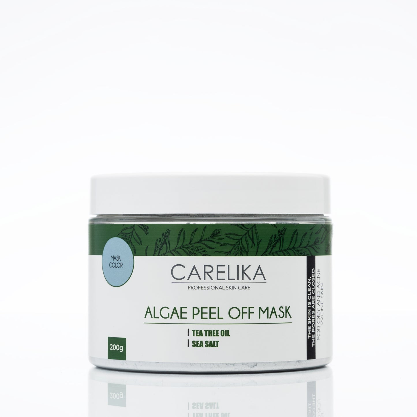 Mascarilla exfoliante de algas Carelika con aceite de árbol de té