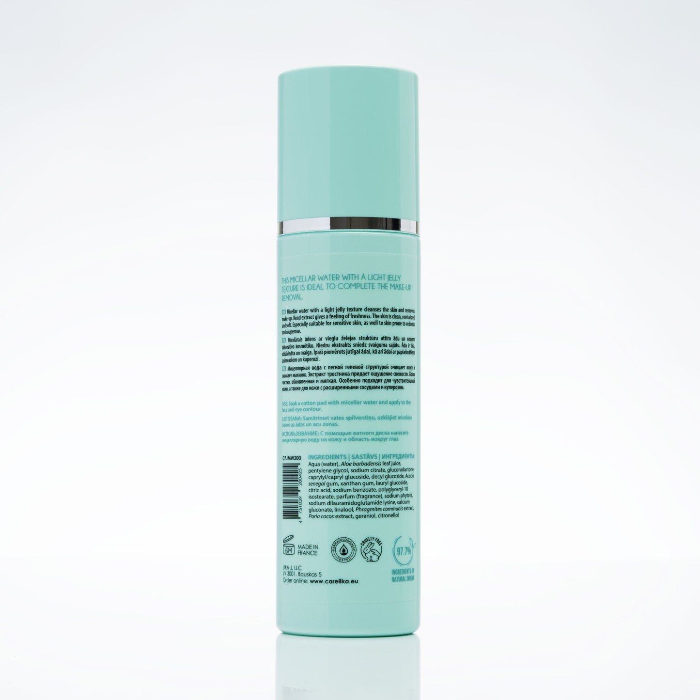 Agua micelar Carelika Jelly con aloe