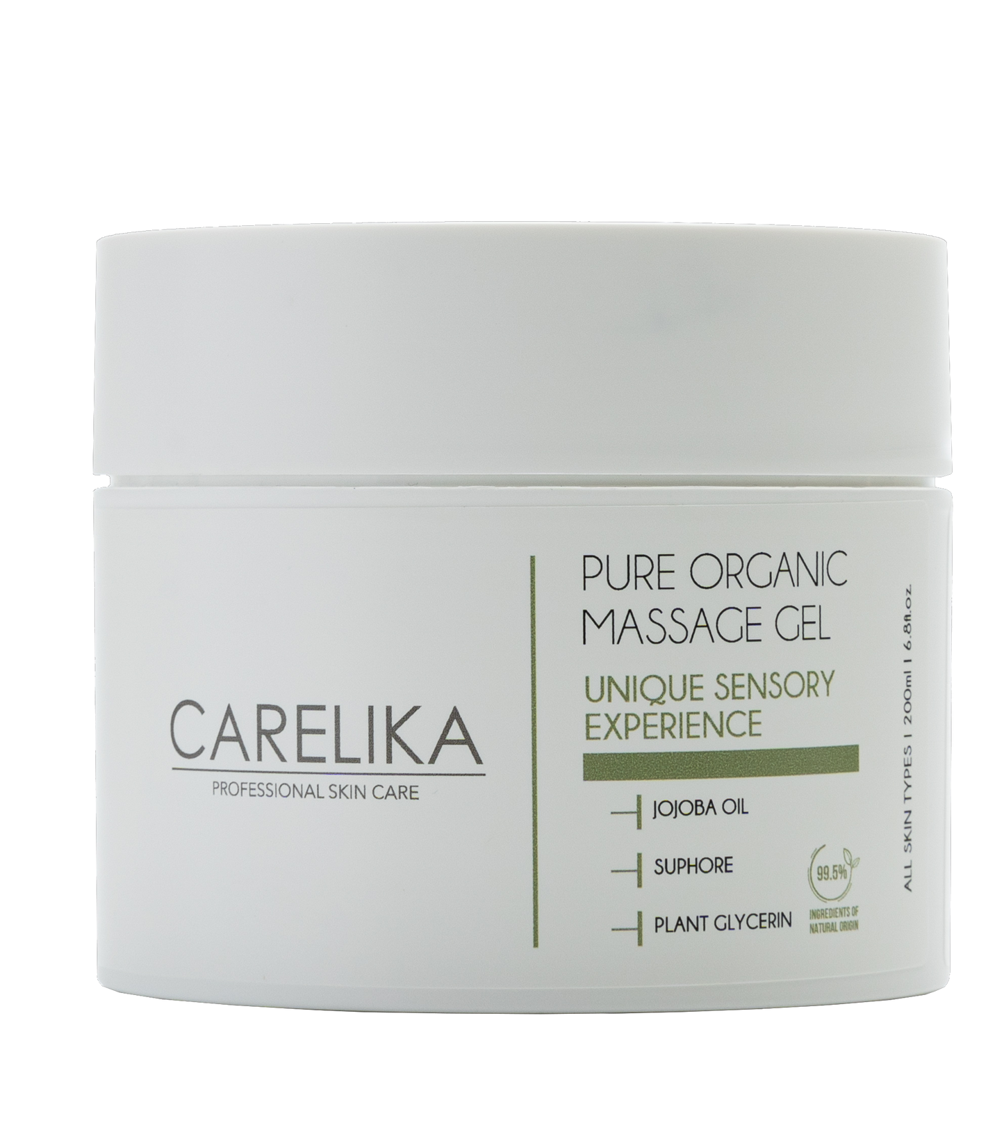 Gel de masaje orgánico puro Carelika 99,5 % natural