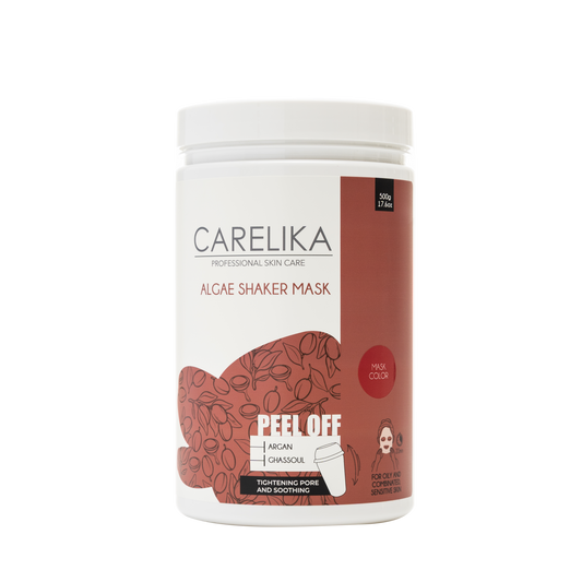 Mascarilla exfoliante Carelika Shaker con argán y ghassoul en frasco