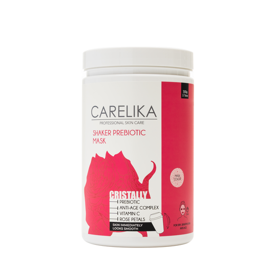 Mascarilla prebiótica Carelika Shaker Cristally con pétalos de rosa